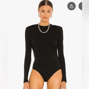 DANIELLE BERNSTEIN Black Open Back 100% Cotton Bodysuit